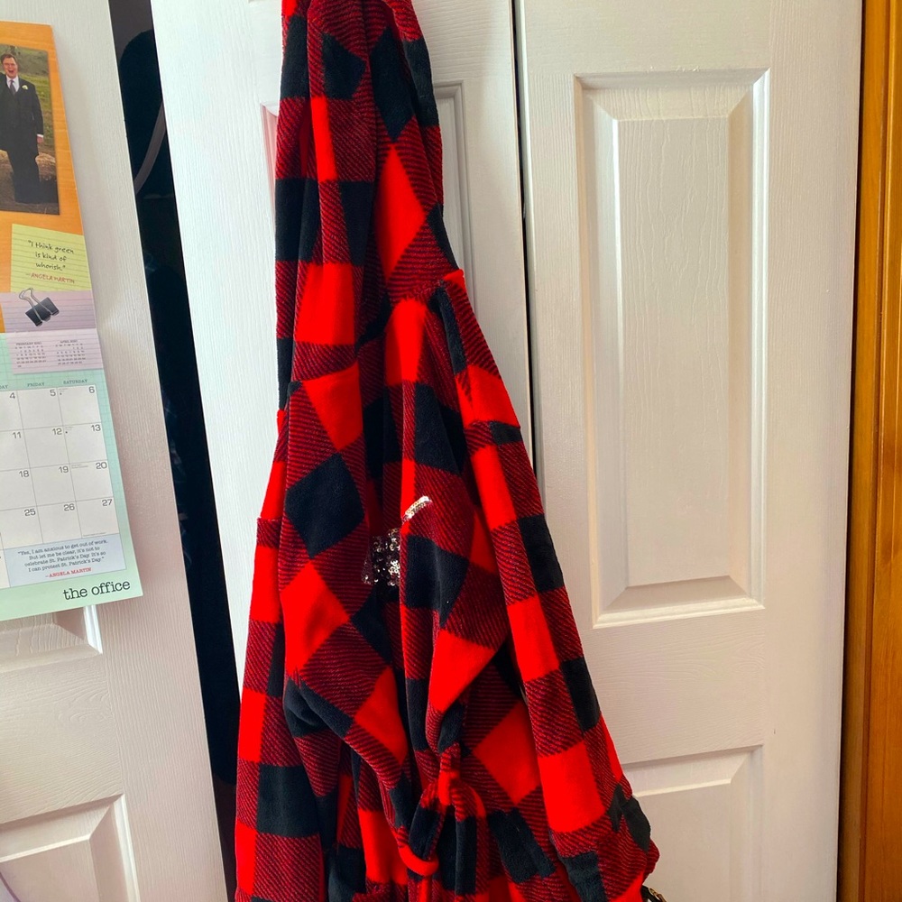 PINK Buffalo plaid robe
